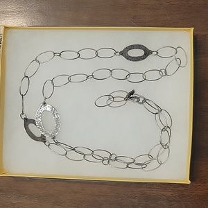 Sterling silver oxidized link necklace